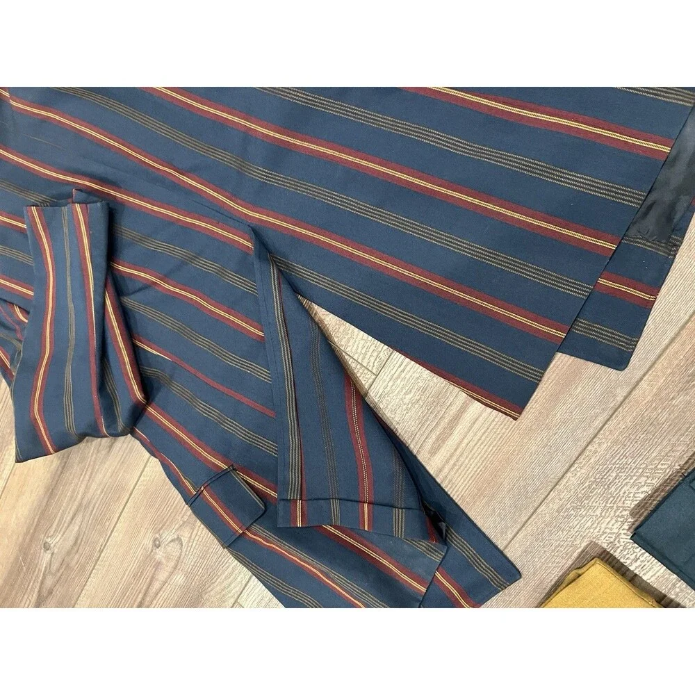 Vintage H.I.S. Striped Double-Breasted Blazer Crest Buttons + 2 Farah Pants 3x